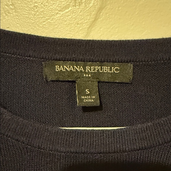 Banana Republic Dark Blue Sweater with Sleeve Cuff Ties Small - Picture 2 of 6